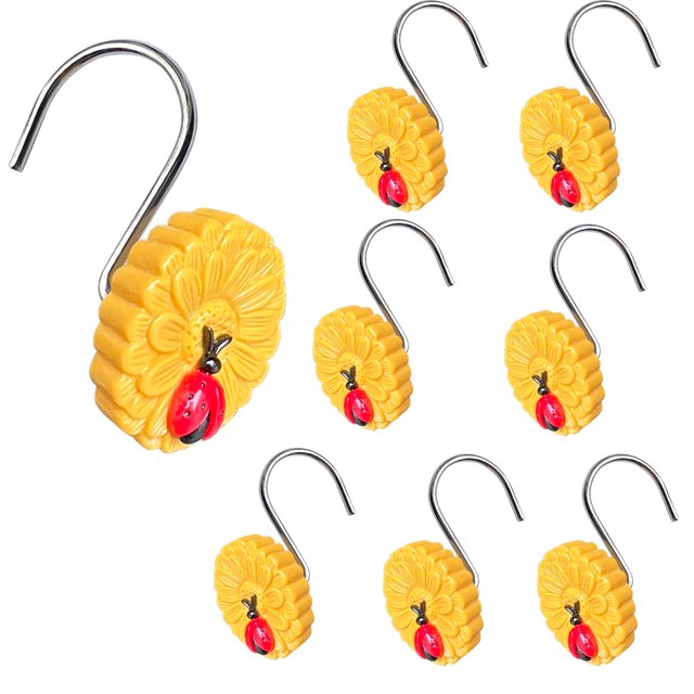 12 Pack Heavy Duty Metal Shower Hooks, Curtain Rings, for Shower Curtains, Decorative Shower Curtain Hooks