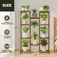 thumbnail image 7 of Bamworld Plant Stand Outdoor Indoor Hanging Plant Shelf Tall Large Plant Holder Wood for Living Room Plant Rack Indoor Multiple Plants Patio Balcony Garden, 7 of 7