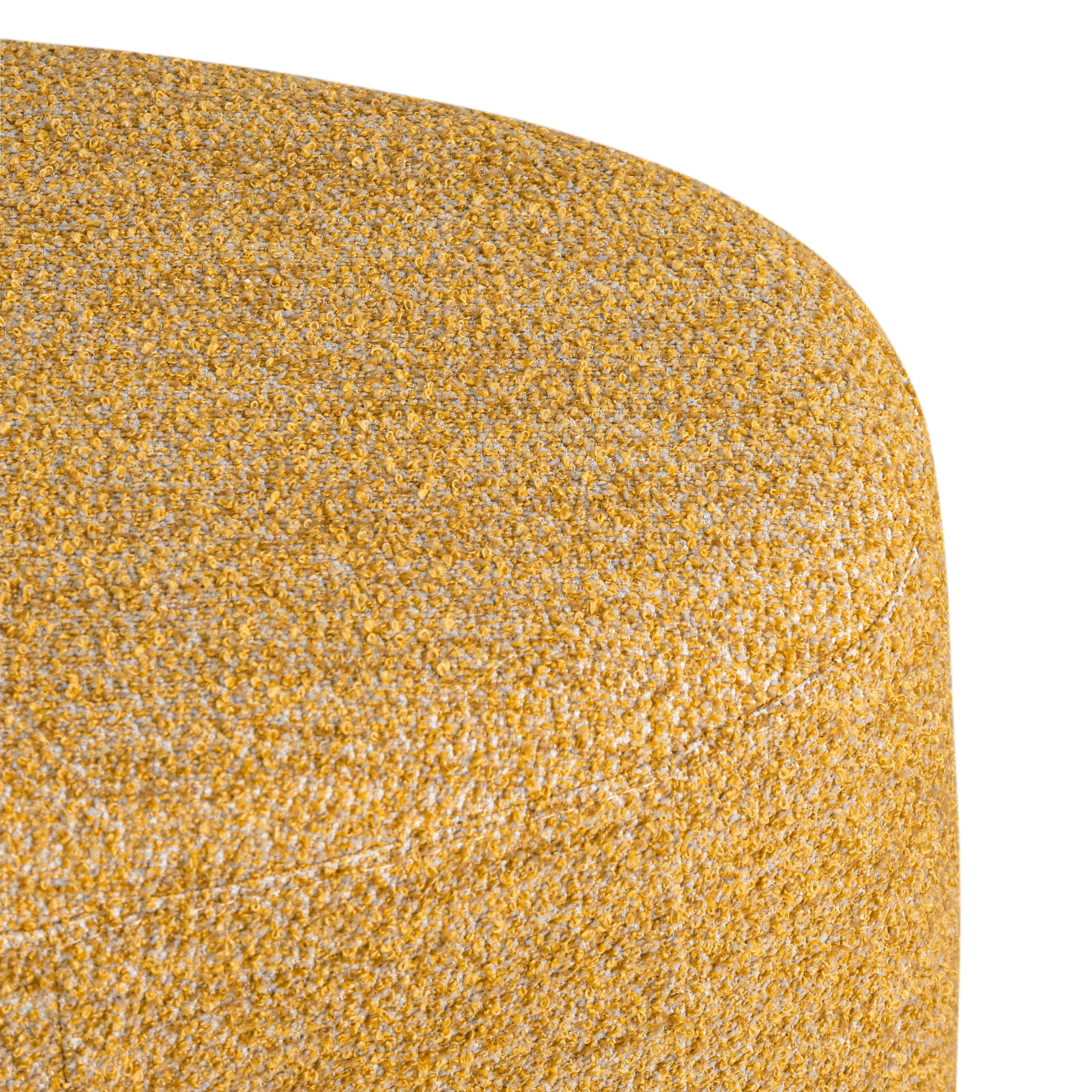Studio Living Kingston Modern Upholstered Ottoman, Mustard Boucle Fabric