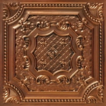 DCT04-Elizabethan Shield 2 ft. x 2 ft. PVC Glue-up or Lay-in Ceiling Tile in Aged Copper (100 Sq.ft / Pack) - 25 Pieces