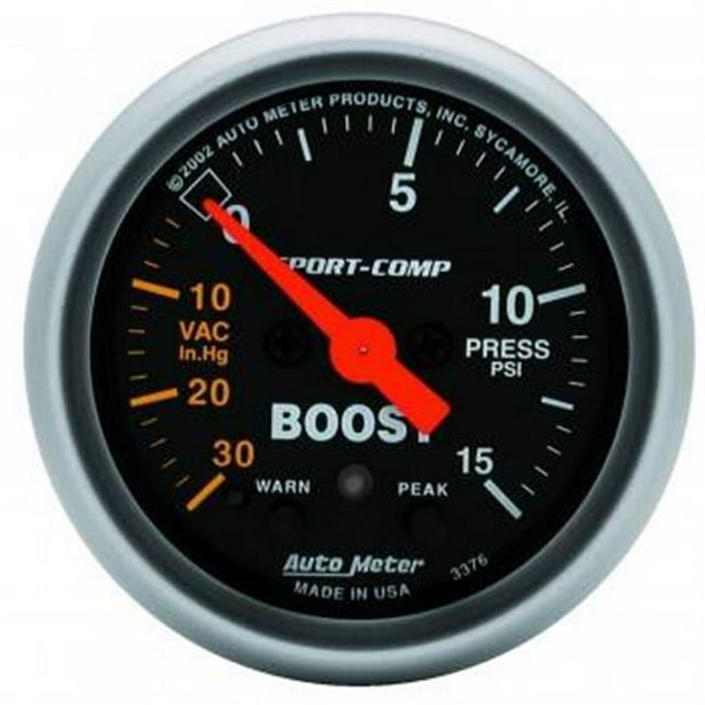 Auto Meter 3376 Boost Électrique Sport-Comp et Vide Jauge - 2.06 Po.