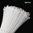 thumbnail image 3 of 400pcs 8" 22 Lbs Cable Zip Ties Self-Locking Small Nylon Cable Tie Wraps 4mm for Cord Management, White, 3 of 6