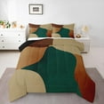thumbnail image 3 of Manfei Abstract Geometric Desgin Bedding Comforter Set,Boho Geometric Lines Twin Comforter Sets,Green Brown Bedding Set For Teens,Luxury Bedroom Decor Reversible,2pcs, 3 of 9