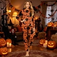 thumbnail image 2 of Family Halloween Pajama Set Long Sleeve Crew Neck, Soft Halloween Family Pajamas with Witch Moon Star Print, Magical Matching Halloween Pajamas Sleepwear, 2 of 4