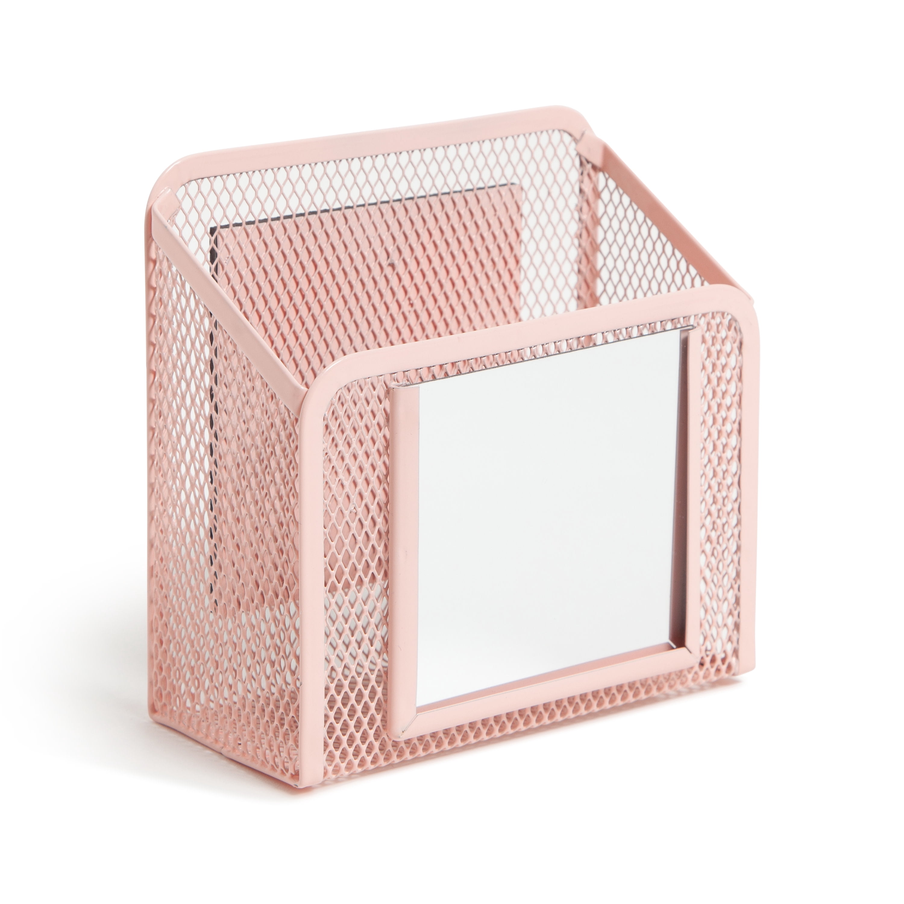 U Brands Locker Magnetic Mesh Mirror Cup, 5.71 x 2.4 x 5 in., Rectangle, Novelty, Pink