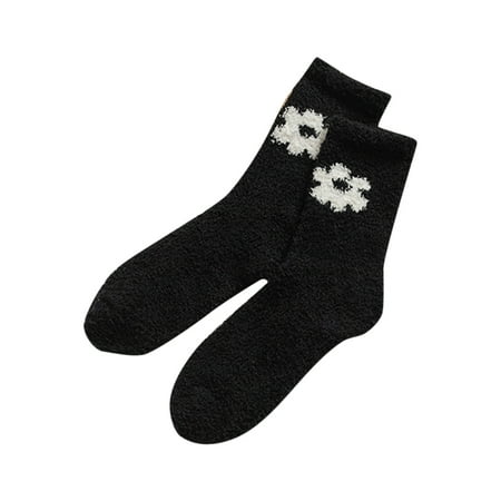 

Women Coral Fleece Socks Autumn Winter Warm Home Floor Socks Mid Barrel Sleep Socks Calcetines Meias