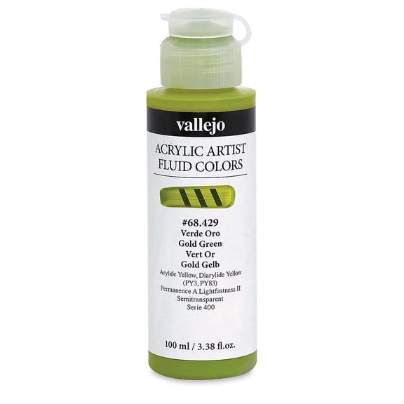 Vallejo Fluid Acrylic - Gold Green, 100 ml
