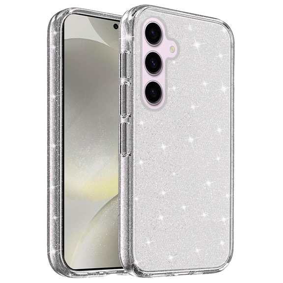 For Samsung s25/s24 Glitter Ultra Thick 3mm Transparent Hybrid Case Cover - Smoke