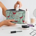 thumbnail image 6 of Makeup Bag - Wine Glass Printing Cosmetic Bag Portable Travel Toiletry Bag for Women Small Make Up Organizer Bag Zipper Pouch Travel Essentials, 6 of 8