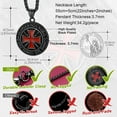 thumbnail image 5 of FaithHeart Knights Templar Seal Necklace for Men Stainless Steel Retro Punk Christ Fellow-Soldiers Jewelry Gift for Boyfriend Husband Valentine's Day, 5 of 8
