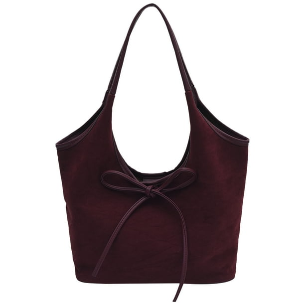 Bolso Tote Bandolera 8846 Gran Capacidad Piel Lijada (Vino) Rojo