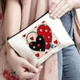 thumbnail image 3 of Pratyus Love Heart Polka Dots Canvas Cosmetic Bag Pink Tote Bag for Women Friends Gift Travel Essentials Ladies Accessories White, 3 of 6