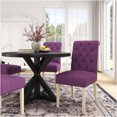 thumbnail image 3 of JERFIT 5-Piece Round Dining Table Set with Cross-Buck Base and 4 Upholstered Chairs, Black and Purple Modern Farmhouse Kitchen Furniture, 3 of 9
