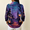thumbnail image 4 of Garbnen Halloween Polo Shirt for Women Funny Ghost Pumpkin cat Womens Golf Shirt Fall Winter 3/4 Length Sleeve Pullover for Women XXL, 4 of 4
