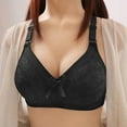 thumbnail image 2 of VBVC Women's Lace Trimmed Wireless T-Shirt Bra,ladies Adjustable Full Coverage Bralette,Supportive Sports Underwear For Women,Black,Size 36, 2 of 3