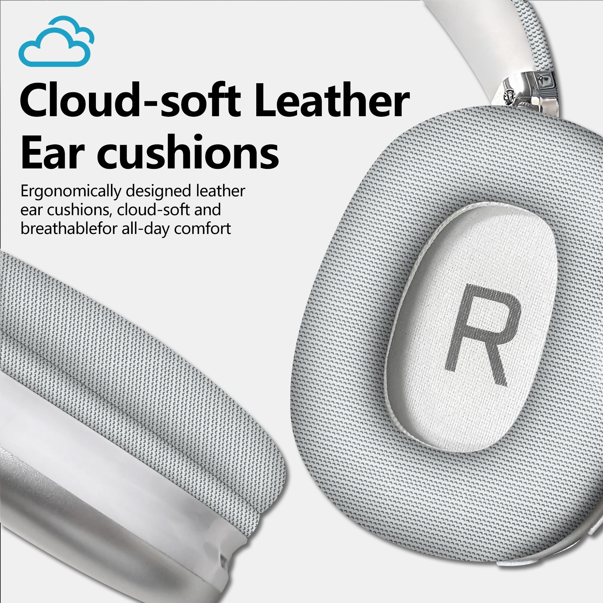 Bluetooth Headphones Over Ear, AKKHOO Active Noise Cancelling Wireless Headphones with 35Hrs Playtime, Deep Bass, 4 Noise Cancelling Mics, Low Latency for Travel Work Study Gaming