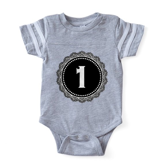 CafePress - Monogram Medallion 1 - Cute Infant Baby Football Bodysuit