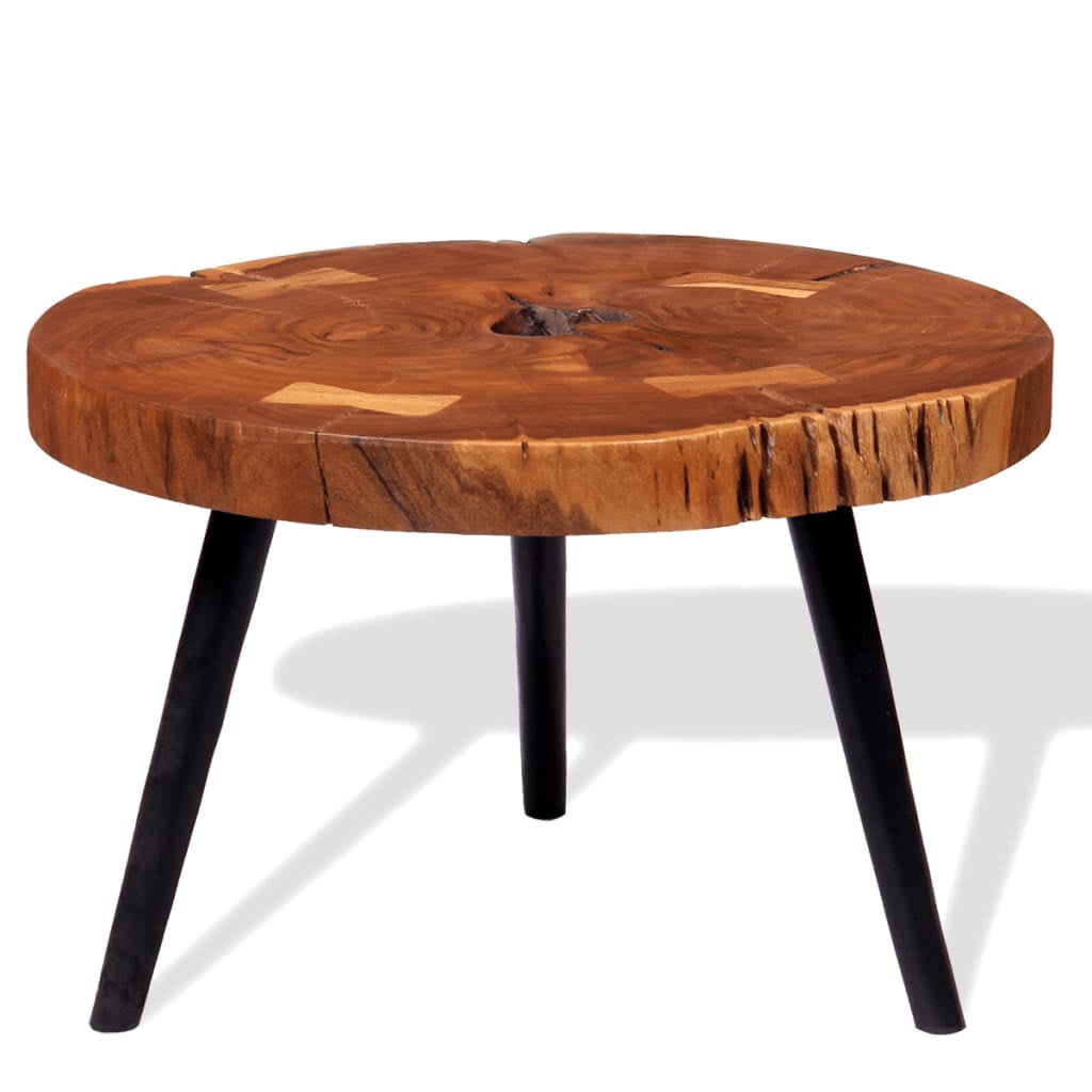 vidaXL Coffee Table Rough Mango Wood 27.6x27.6x15.7