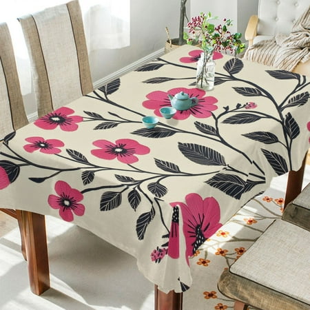 

Yayeee Tablecloths for Rectangular Tables 54 x 72 inch Party Table Cover Pink Flowers