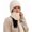 H01-beige, variant on Winter Warm Elastic Soft Ear Protection Knitted Scarf Hat Fleece Lined Beanie Hat