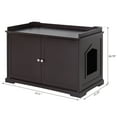 thumbnail image 4 of Pawhut 37.5" Wooden Covered Cat Litter Box End Table Hideaway Cabinet with Storage, Espresso Brown, 4 of 10