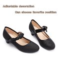 thumbnail image 3 of ADAMUMU Girls Princess Shoes Sweet Bow High Heels Mary Jane Glitter Shoes Casual kids Toddler Ballerina Dress Shoes Slip on Flat for School Party Wedding Black Size 13.5, 3 of 4