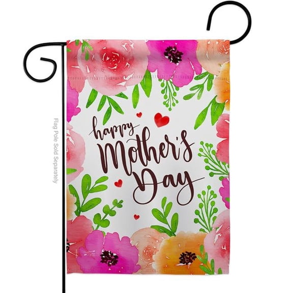 Angeleno Heritage G135053-BO Colorful Happy Mothers Day Family Mother 13 x 18.5 in. Double-Sided Decorative Vertical Garden Flags for House Decoration Banner Yard Gift