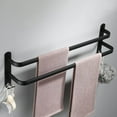 thumbnail image 2 of Rustproof Towel Bar Shower Towel Rack Kitchen Bathroom 2 Base Wall Mount Layer 50cm, 2 of 8