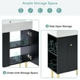 thumbnail image 4 of Freestanding Bathroom Vanity with Sink, Bathroom Sink Storage Cabinet with Soft Closing Door and Left Side Storage, Modern Single Sink Bath Vanity for Small Spaces, Black, 4 of 8