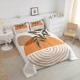 thumbnail image 4 of Erosebridal Geometric Striped Comforter Sets Queen Size, Contemporary Abstract Comforters & Duvets, Retro Sun Leaves Decor, 3pcs, 4 of 8