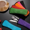 thumbnail image 4 of 1/5/9 Pack Tablewares Bags - Washable Bone Tableware Bag with Zipper Fabric Utensil Cases Portable Traveling Meal Fork Spoon Storage Bags for Camping Picnic Office School Lunch (Without Dinnerware), 4 of 8