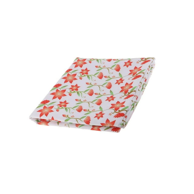 serony Tissu Imperméable Imprimé au Mètre pour Coussin Nappe Blanc + Fleur