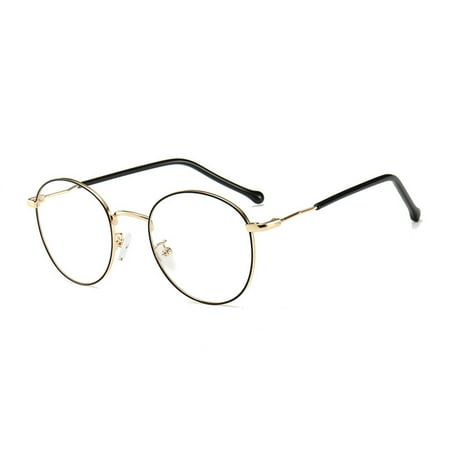 

Graded Eyeglasses with Grade Vintage Style 50-400 Optical Power Myopia Glasses Functional Eye Wear for Women Men Thin Metal Rim Oversized Fashion Black Gold 200