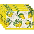 thumbnail image 2 of Yellow Lemons Leaves Summer Placemats Set of 4 12x18h Tabletop Accessories Decor Seasonal Table Mats for Party Decoration, 2 of 5