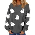 thumbnail image 2 of Cute Ghost Halloween Sweatshirts for Women 2025 Long Sleeve Casual Loose Cute Ghost Graphic Sweatshirt Pullover Tops, 2 of 5