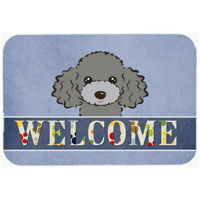 Silver Gray Poodle Welcome Kitchen & Bath Mat, 20 x 30