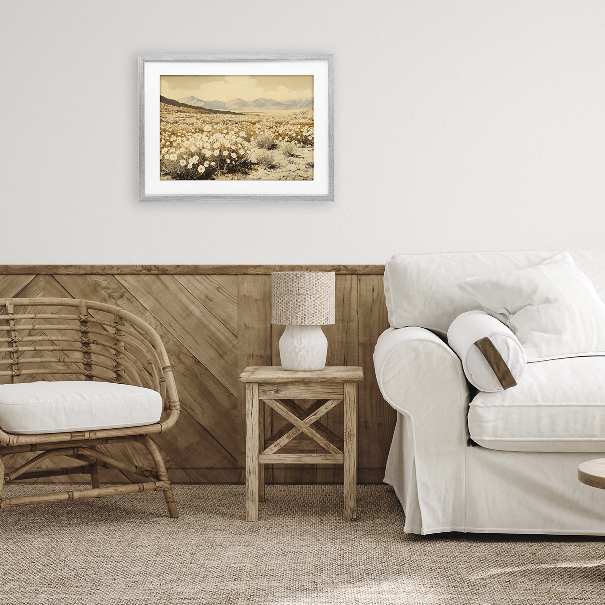Stupell Industries Desert Wildflowers in Golden Valley Gray Framed Print Under Glass, design by Franklyn Gregory