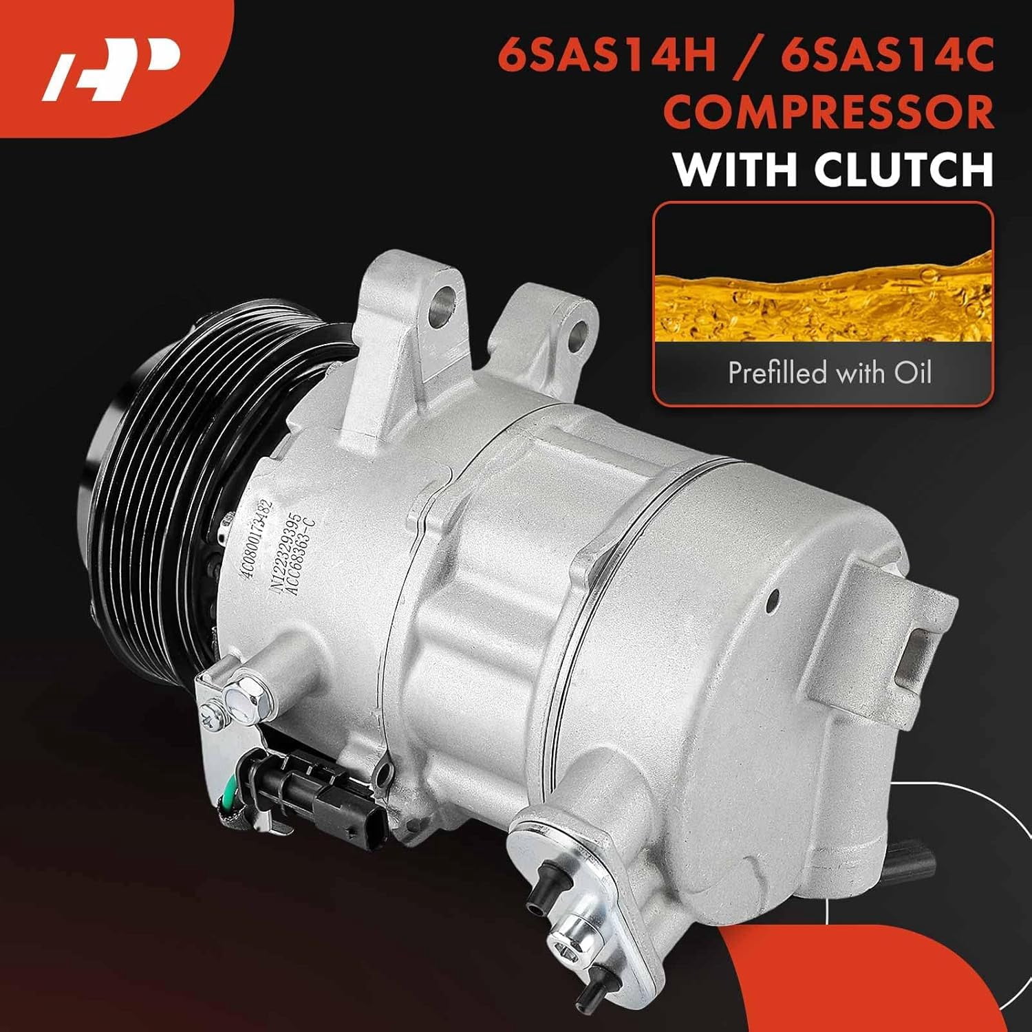 A-Premium Air Conditioner AC Compressor with Clutch Compatible with Chevrolet Camaro 2016-2021 & Cadillac CTS 2016-2019, ATS 2016-2019, 3.6L