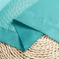 thumbnail image 4 of OVZME 42x63 Turquoise Sheer Curtains 2 Pack, 63 Inch Long Curtain Drapes for Living Room Bedroom, Rod Pocket Soft Voile Sheers for Home Decor, Each 42"Wx63"L, 4 of 7