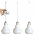 thumbnail image 1 of FSLiving Remote Control 3-Lights J-Type Track Pendant light for Juno Track Retro Frosted Glass White House Chrome E26 Socket Dimmable Loft Style Light Fixtures Track Mounted Customizable, 1 of 9