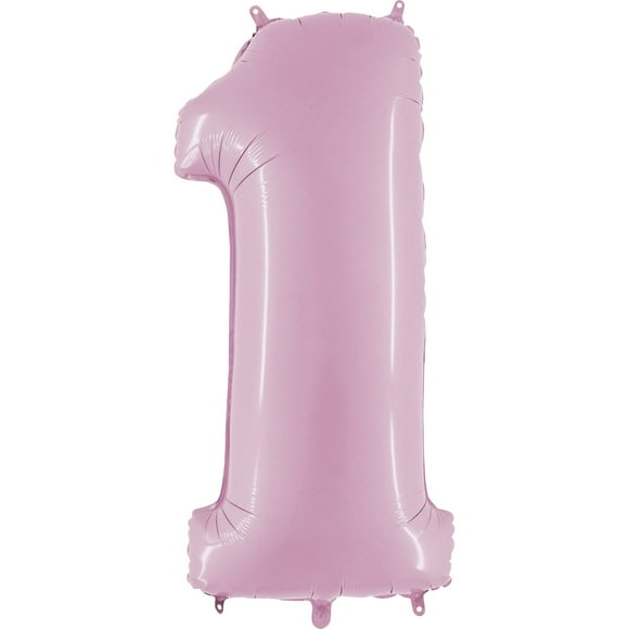 40 Pastel Pink Number 1 Balloon - Foil Balloon - Party Balloon