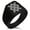 Black, variant on Stainless Steel Gungnir Rune Viking Norse Needle Stripe Pattern Biker Style Polished Ring