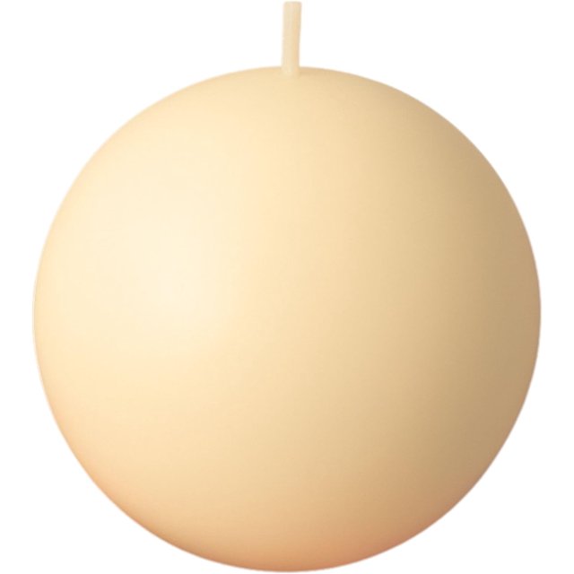 Biedermann & Sons Round-Shaped 4-Inch Diameter Ball Candles, Cream, Set of 6