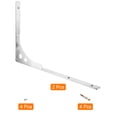 thumbnail image 3 of Unique Bargains Shelf Brackets, 2 Pack 16' - Stainless Steel Triangle Side Supporter with Screws, Wall Mounted L Brackets Floating, 3 of 6