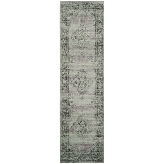 SAFAVIEH Vintage Kynaston Bordered Runner Rug, Light Blue, 2'2" x 12'