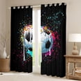 thumbnail image 2 of Feelyou Splatter Football Black Out Curtains, Cute Cartoon Curtains Pack of 2 (42x63 Each), 2 of 6