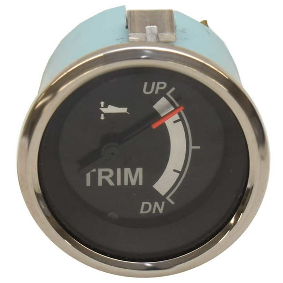 Teleflex Boat Trim Gauge 67365 | Sterling Silver Black Mercury 2 Inch