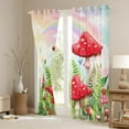 thumbnail image 3 of Castle Fairy Teens Adults Botanical Red Mushroom Black Out Curtains,Green Leaves Curtains Pack of 2 (42x63 Each),Cartoon Kawaii Plants Bedroom Curtains,Microfiber Bedroom Decor, 3 of 6