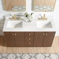 thumbnail image 5 of Oza 60M" Bath Vanity in Aged Dark Brown Oak with Fish Maw White Quartz & Mirror, 5 of 15
