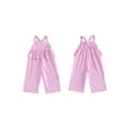 thumbnail image 2 of BemeyourBBs Toddler Baby Girls Striped Overall Romper Cute Infant Baby Girl Summer Clothes Stripe Print Sleeveless Ruffled Wide Legs Long Pants One Piece Jumpsuit, 2 of 9